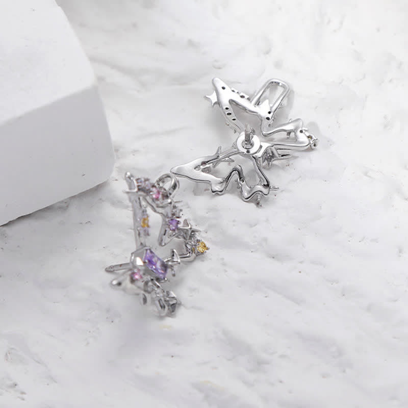 Clip para cinturón con forma de mariposa y circonitas de colores para mujer
