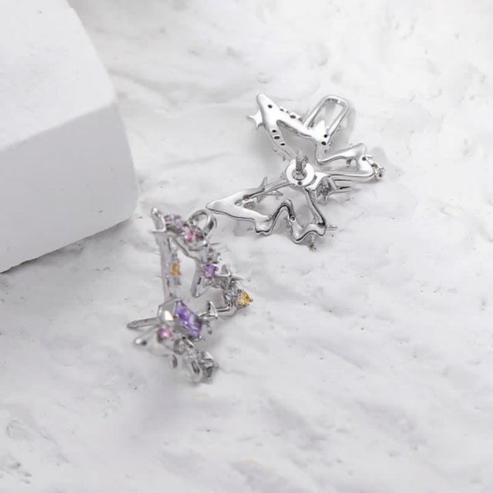 Clip para cinturón con forma de mariposa y circonitas de colores para mujer