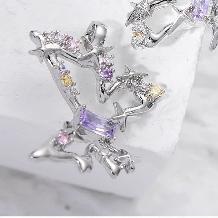 Clip para cinturón con forma de mariposa y circonitas de colores para mujer