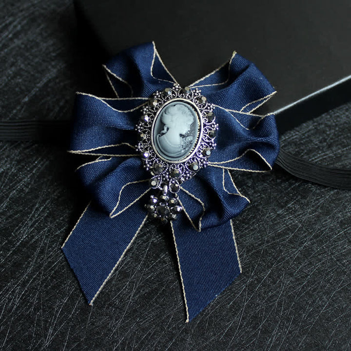 Pajarita de boda con relieve de diamantes de imitación y cinta