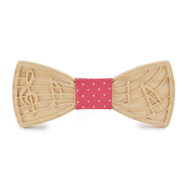Pajarita de madera con grabado musical novedoso para hombre