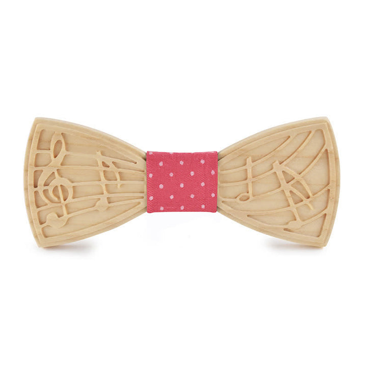 Pajarita de madera con grabado musical novedoso para hombre