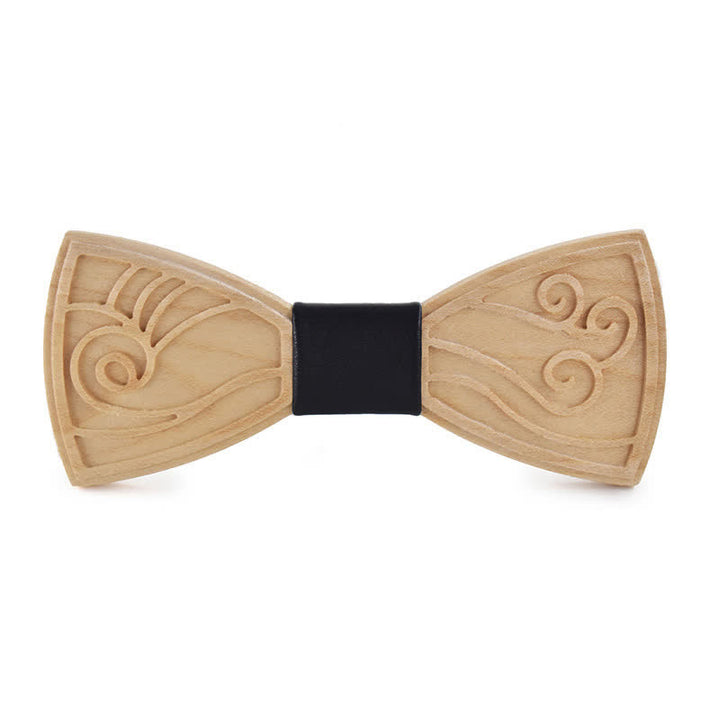 Pajarita de madera con grabado musical novedoso para hombre