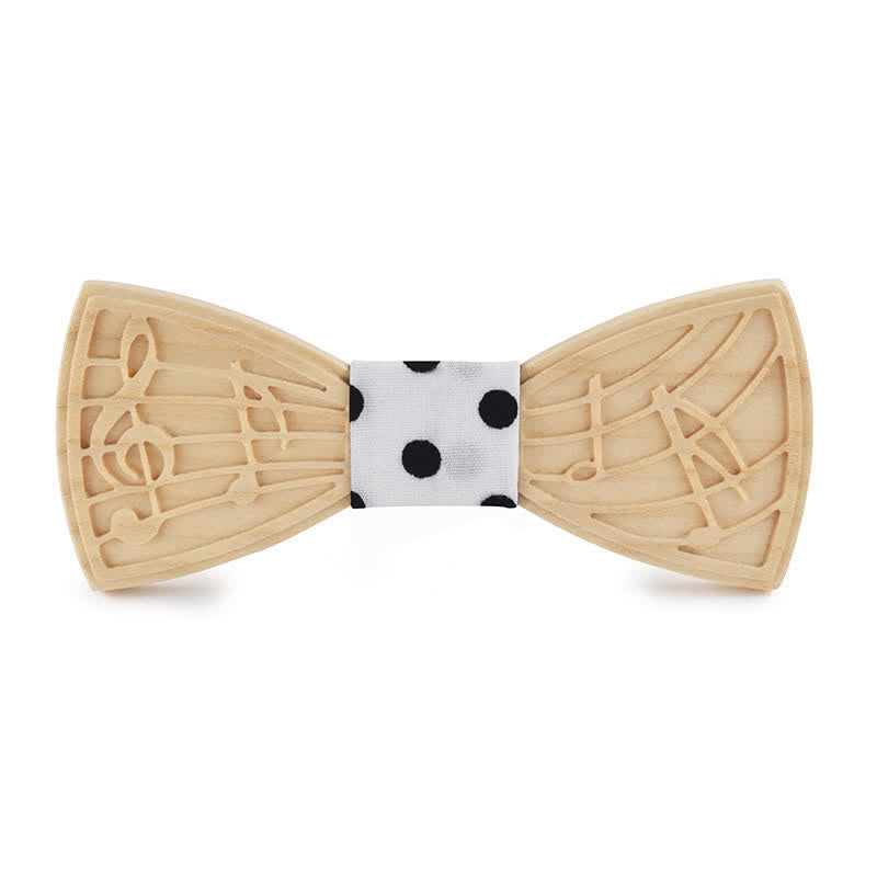Pajarita de madera con grabado musical novedoso para hombre