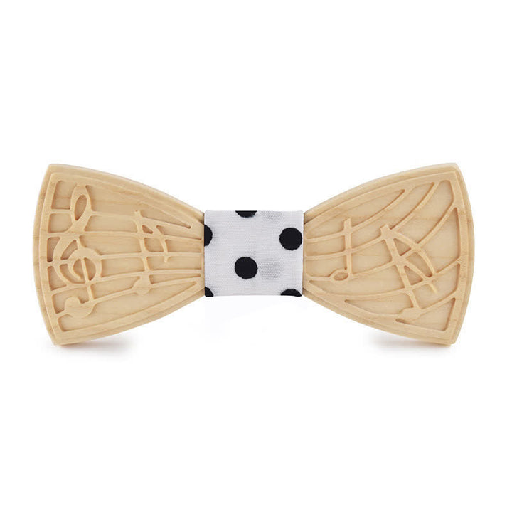Pajarita de madera con grabado musical novedoso para hombre