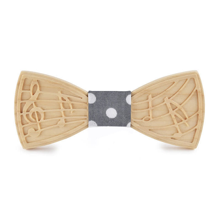 Pajarita de madera con grabado musical novedoso para hombre