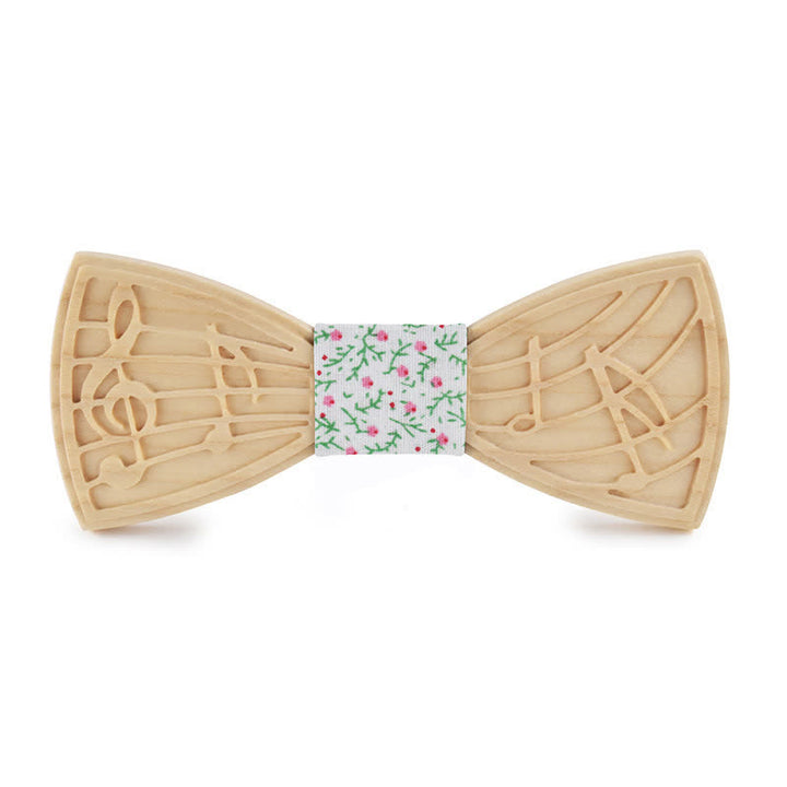 Pajarita de madera con grabado musical novedoso para hombre