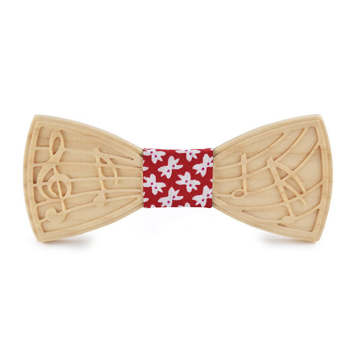 Pajarita de madera con grabado musical novedoso para hombre