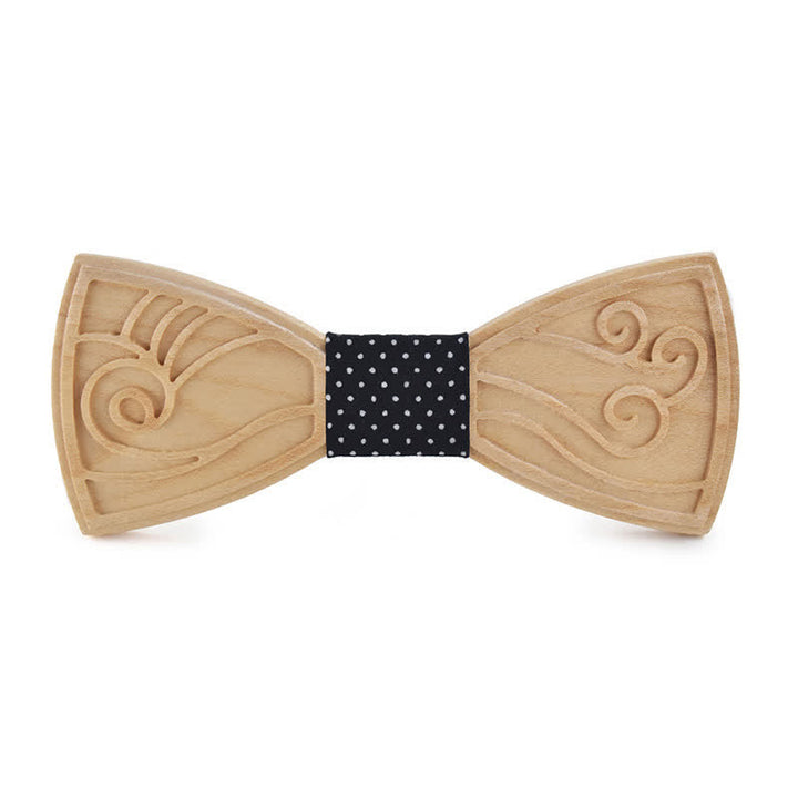 Pajarita de madera con grabado musical novedoso para hombre