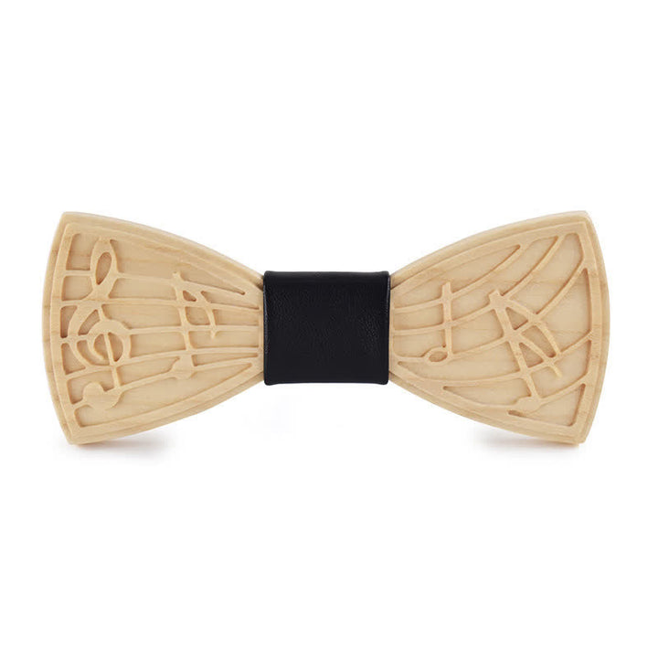 Pajarita de madera con grabado musical novedoso para hombre
