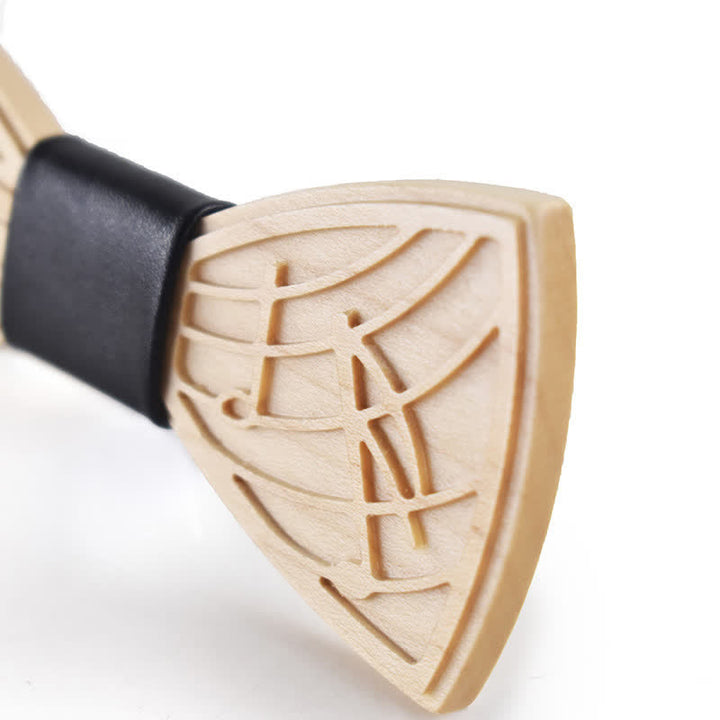 Pajarita de madera con grabado musical novedoso para hombre