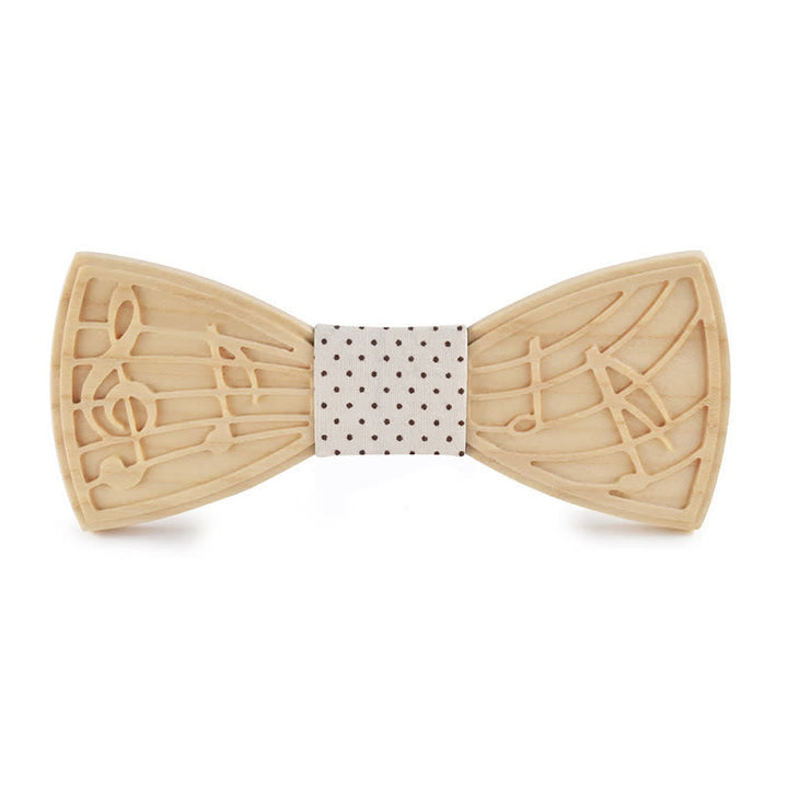 Pajarita de madera con grabado musical novedoso para hombre