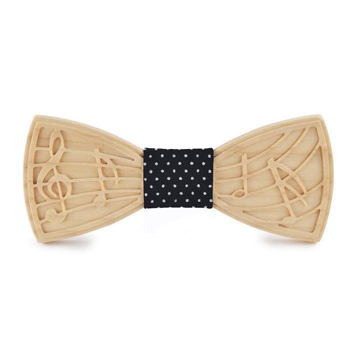 Pajarita de madera con grabado musical novedoso para hombre