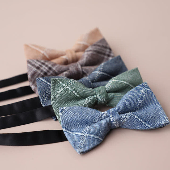 Pajarita de cuadros retro para hombre, informal, formal, para fiestas