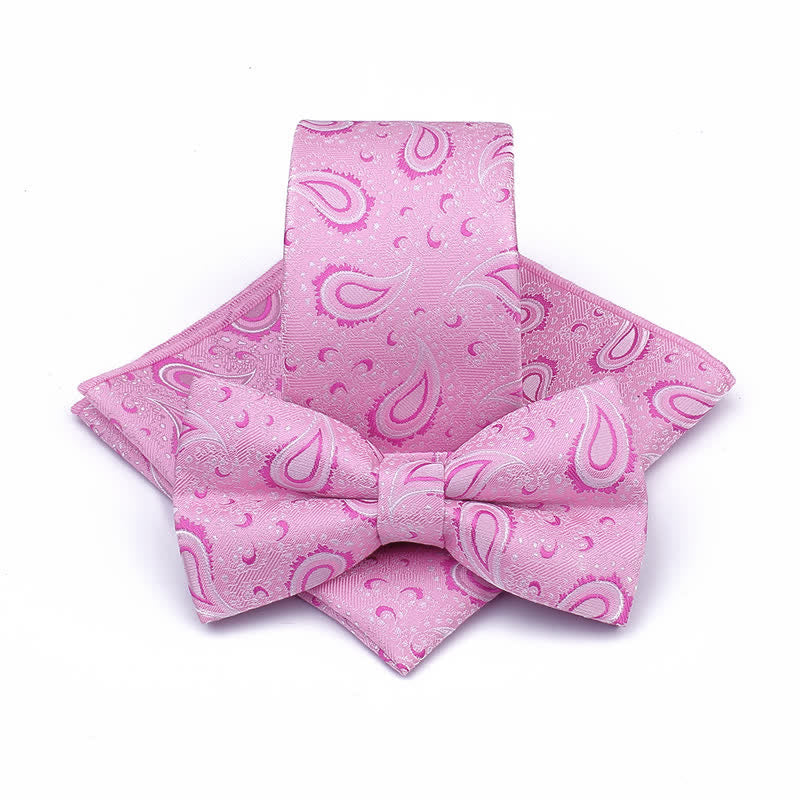 Conjunto de 3 corbatas de lazo informales con diseño de flor de anacardo para hombre