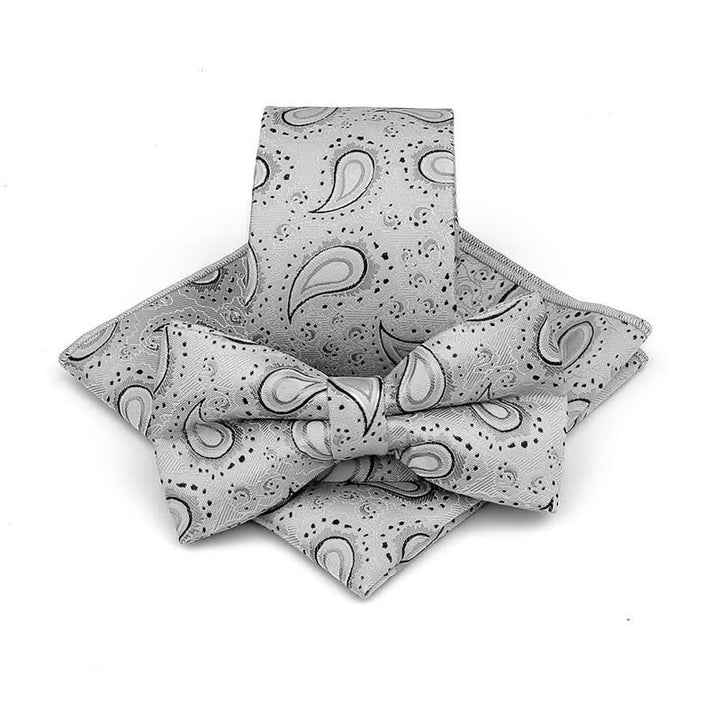 Conjunto de 3 corbatas de lazo informales con diseño de flor de anacardo para hombre
