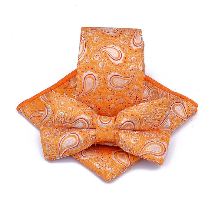 Conjunto de 3 corbatas de lazo informales con diseño de flor de anacardo para hombre