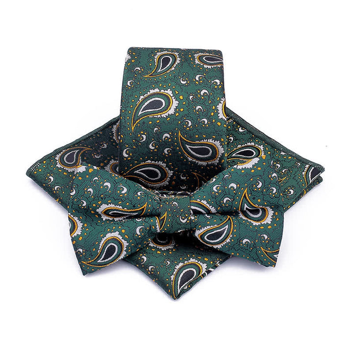 Conjunto de 3 corbatas de lazo informales con diseño de flor de anacardo para hombre