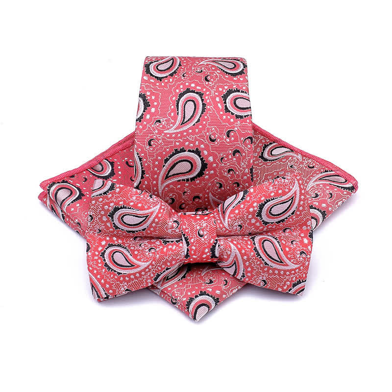 Conjunto de 3 corbatas de lazo informales con diseño de flor de anacardo para hombre