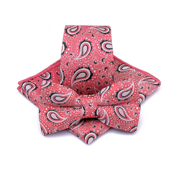 Conjunto de 3 corbatas de lazo informales con diseño de flor de anacardo para hombre