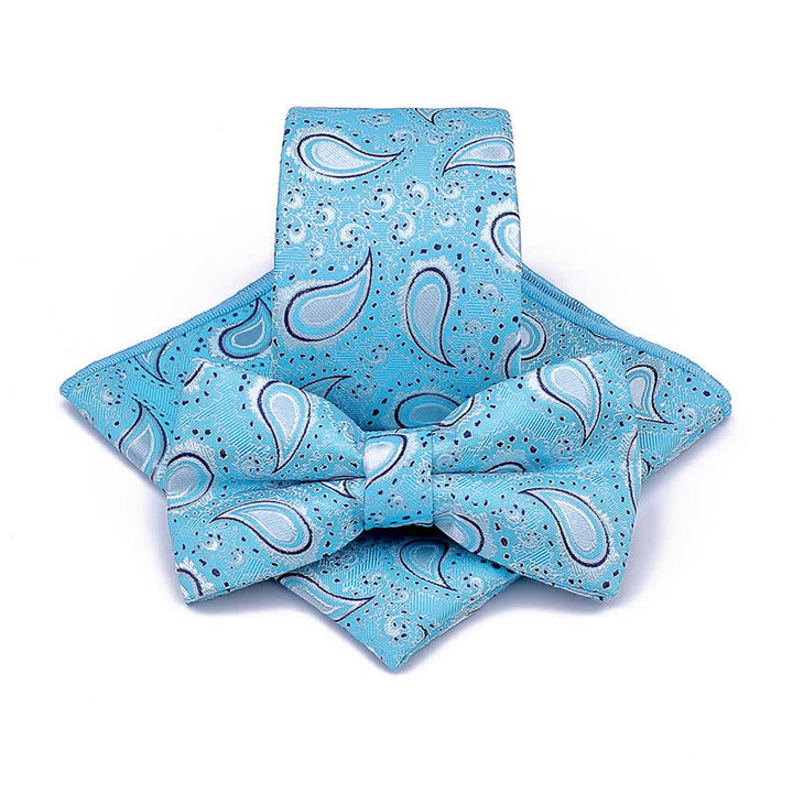 Conjunto de 3 corbatas de lazo informales con diseño de flor de anacardo para hombre