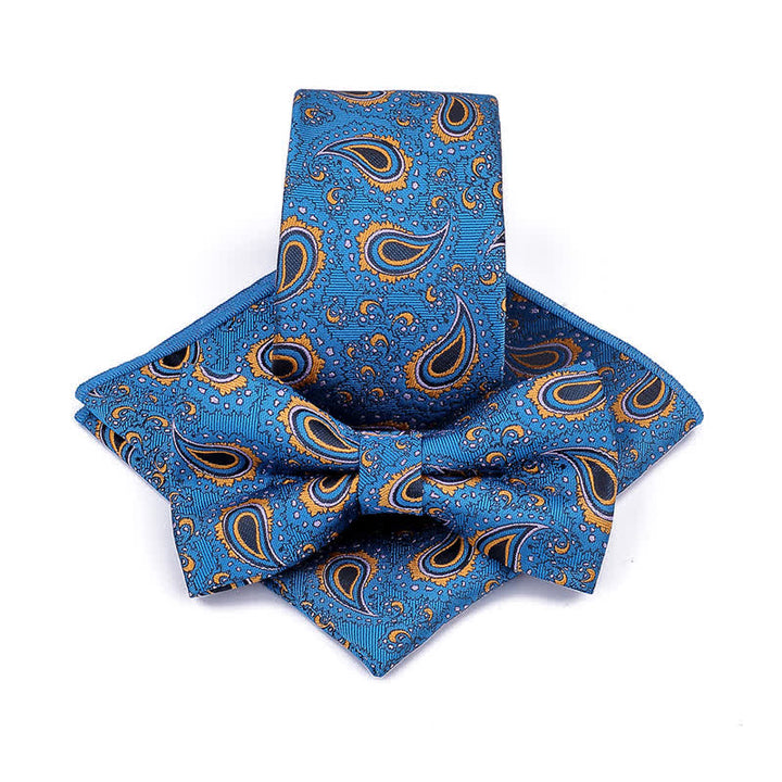 Conjunto de 3 corbatas de lazo informales con diseño de flor de anacardo para hombre