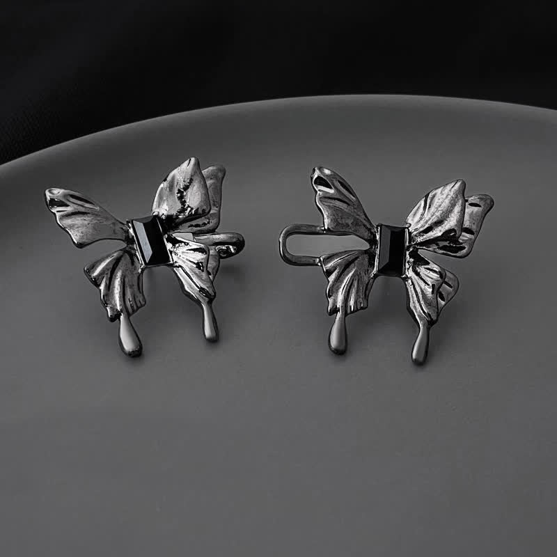 Cinturón con botón de jean desmontable con diseño de mariposa para mujer - Gris - image 5