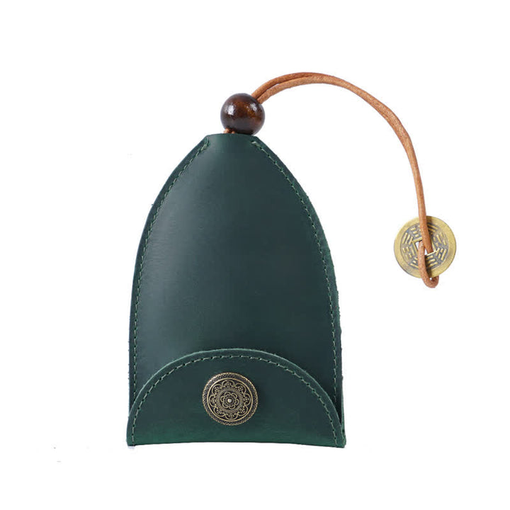 Estuche de cuero para llaves inteligente con monedero extraíble estilo vintage