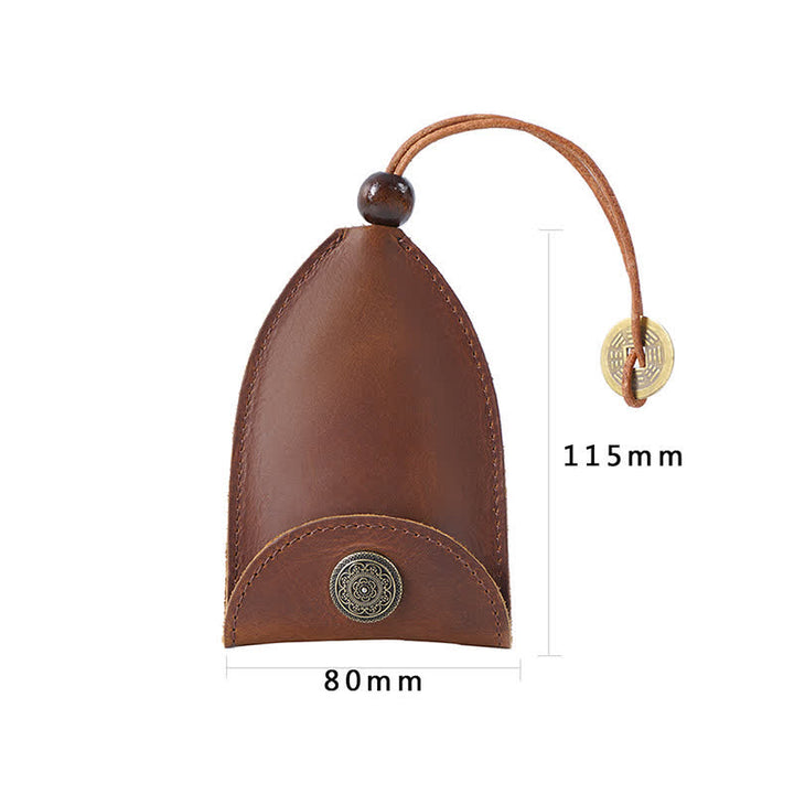 Estuche de cuero para llaves inteligente con monedero extraíble estilo vintage