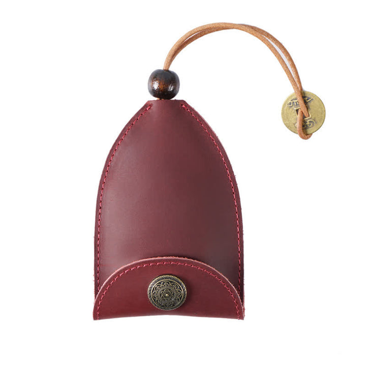 Estuche de cuero para llaves inteligente con monedero extraíble estilo vintage