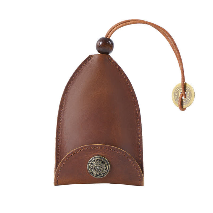 Estuche de cuero para llaves inteligente con monedero extraíble estilo vintage