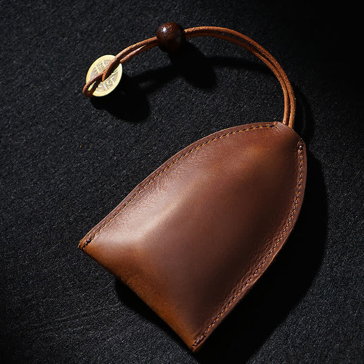 Estuche de cuero para llaves inteligente con monedero extraíble estilo vintage