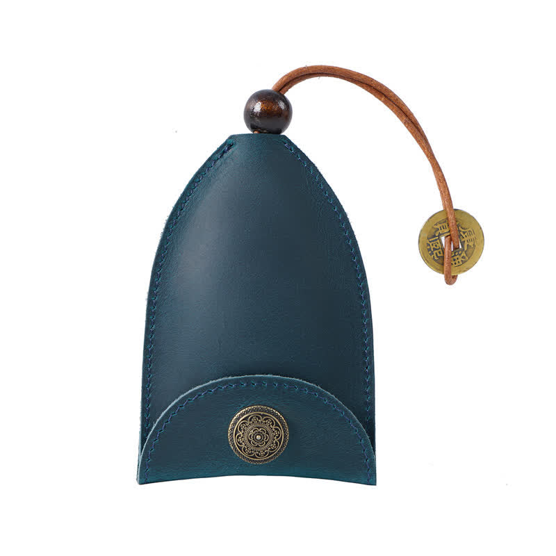 Estuche de cuero para llaves inteligente con monedero extraíble estilo vintage