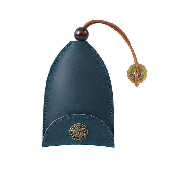 Estuche de cuero para llaves inteligente con monedero extraíble estilo vintage