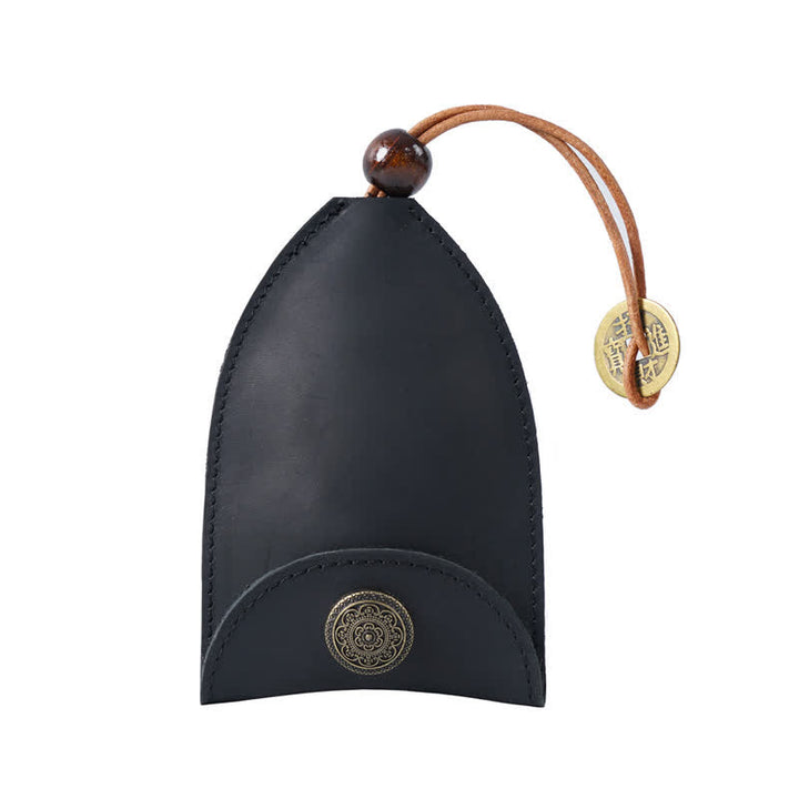 Estuche de cuero para llaves inteligente con monedero extraíble estilo vintage