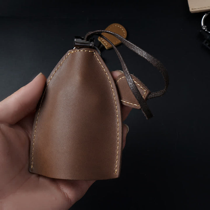 Estuche para llaves extraíble con bolsa de almacenamiento de cuero genuino