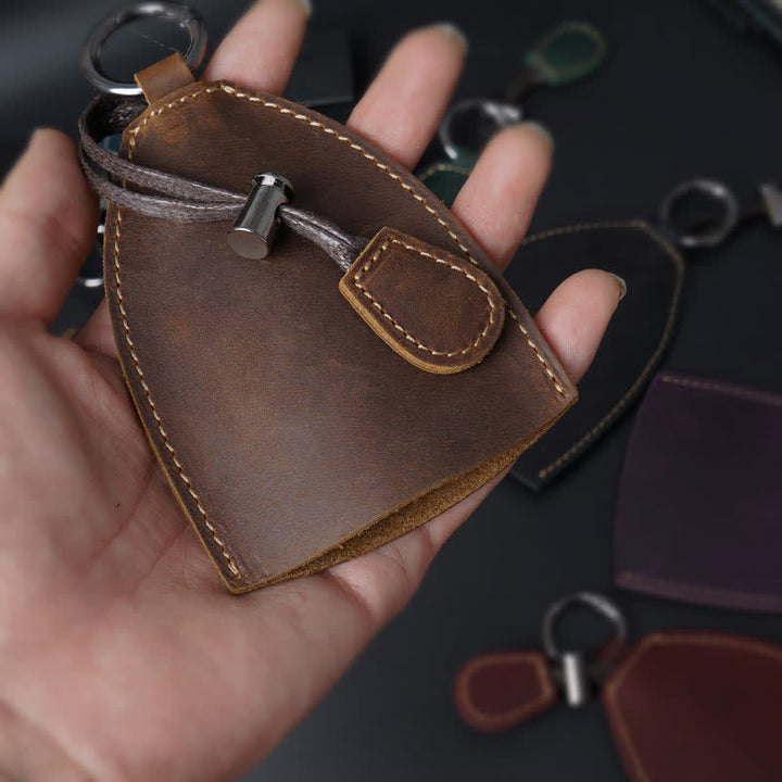 Estuche para llaves extraíble con bolsa de almacenamiento de cuero genuino