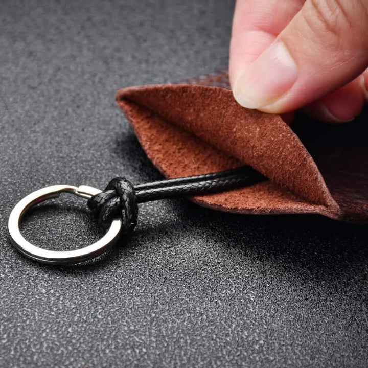 Mini estuche creativo portátil extraíble de cuero para llaves