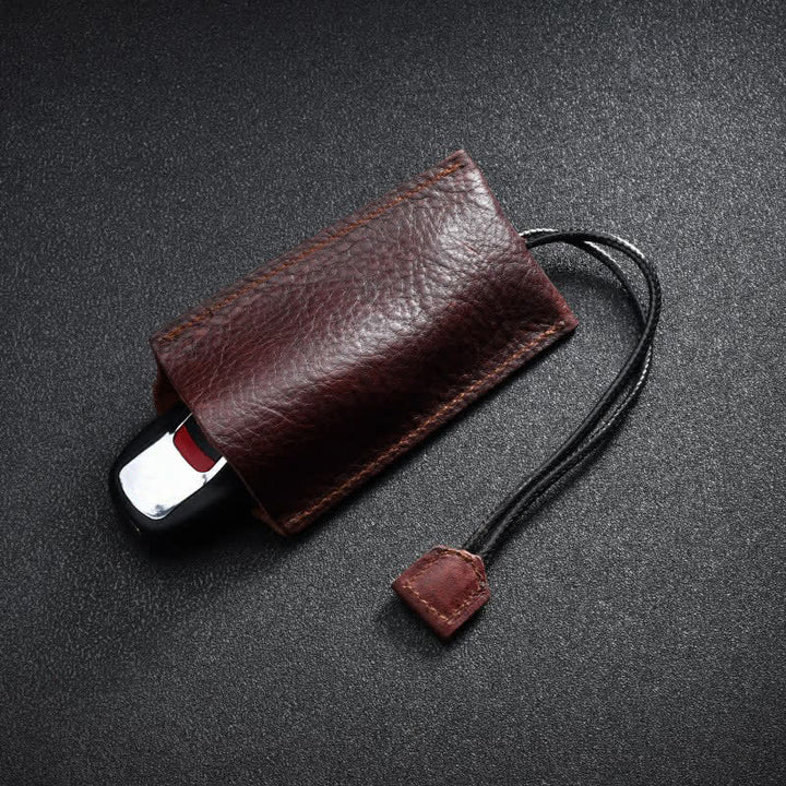 Mini estuche creativo portátil extraíble de cuero para llaves