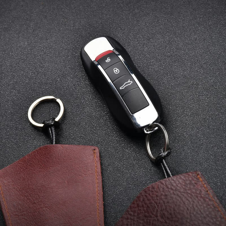 Mini estuche creativo portátil extraíble de cuero para llaves