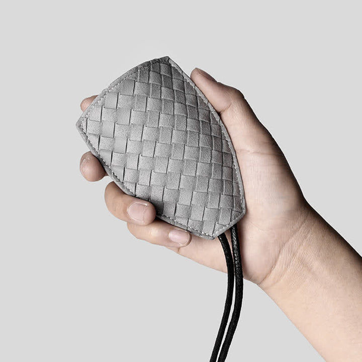 Estuche extraíble de cuero para llaves de coche con tejido moderno