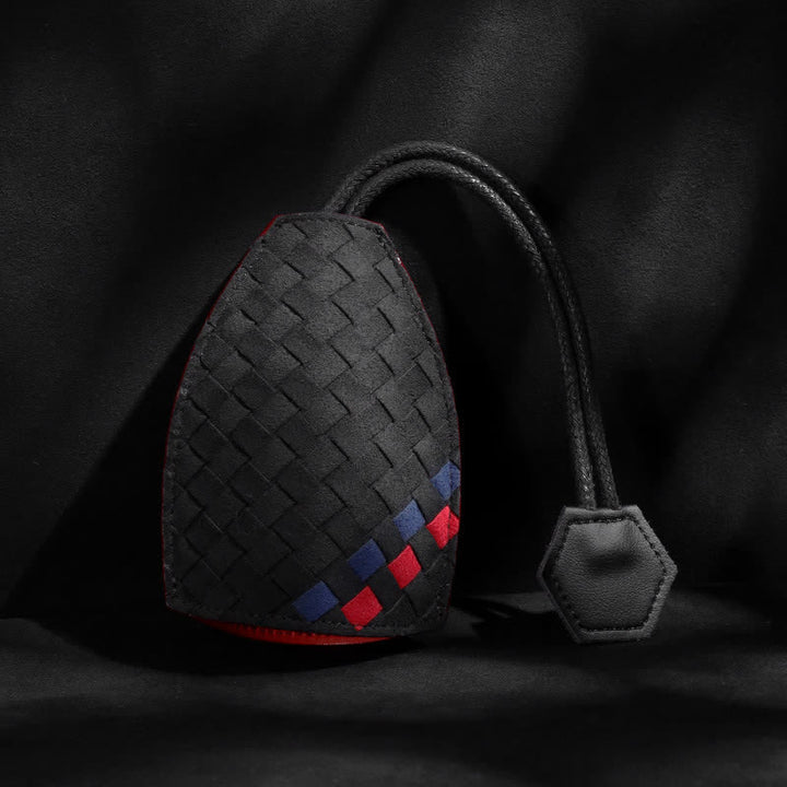 Estuche extraíble de cuero para llaves de coche con tejido moderno