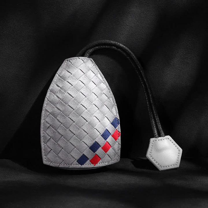 Estuche extraíble de cuero para llaves de coche con tejido moderno