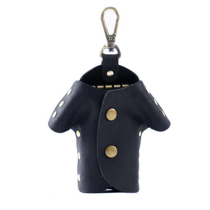 Estuche para llaves de cuero con forma de ropa linda y creativa.