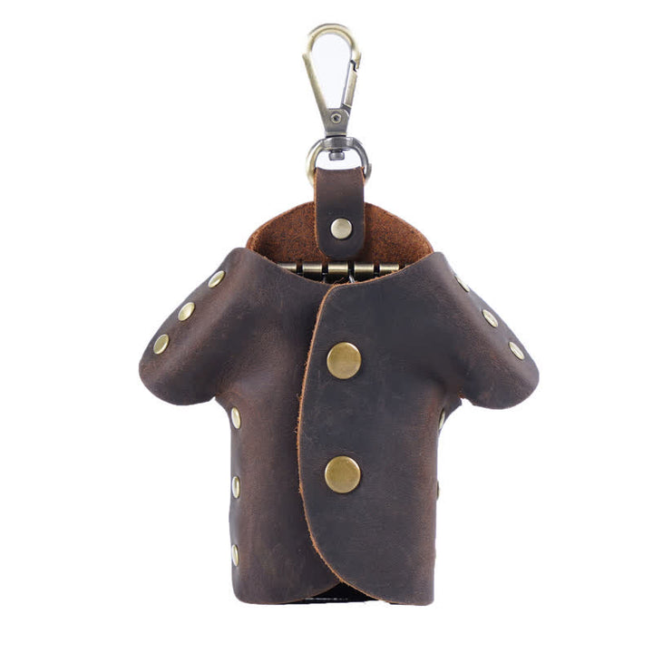 Estuche para llaves de cuero con forma de ropa linda y creativa.