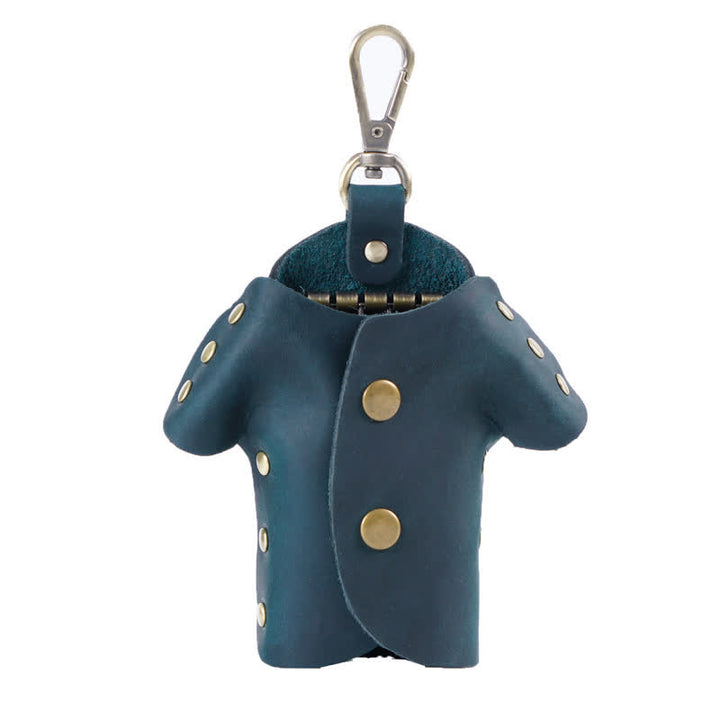 Estuche para llaves de cuero con forma de ropa linda y creativa.