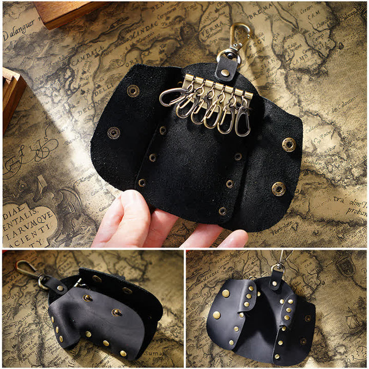 Estuche para llaves de cuero con forma de ropa linda y creativa.