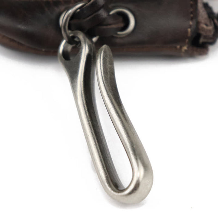 Cartera de cuero con cremallera estilo medieval vintage y estuche para llaves