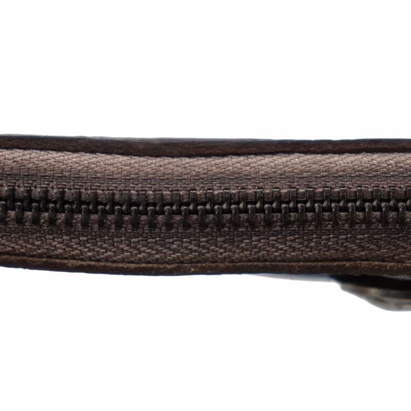 Cartera de cuero con cremallera estilo medieval vintage y estuche para llaves