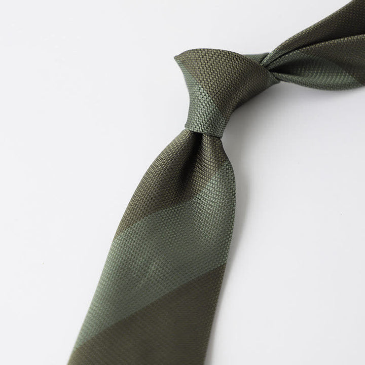 Corbata de rayas verde oliva oscuro para hombre